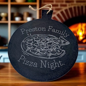Slate Pizza Paddle | Pizza Stone Serving Board | Pizzeria Pizza Party Peel | Pizza Oven Accessory | Personalized Pizza Paddle Gift