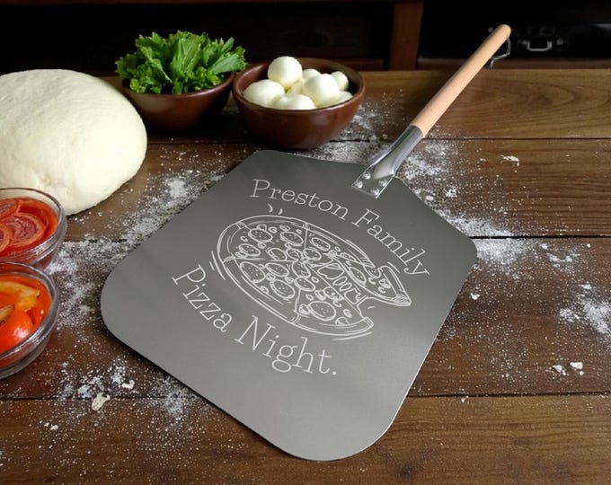 Personalized Pizza Peel with Detachable Long Wooden Handle – 12 Inch Folding Pizza Paddle for Homemade Pizza Baking
