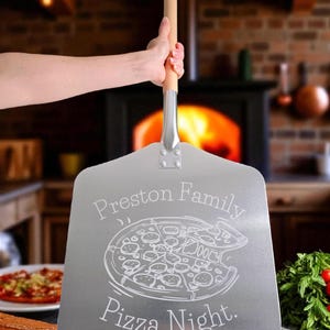 Personalized Pizza Peel with Detachable Long Wooden Handle – 12 Inch Folding Pizza Paddle for Homemade Pizza Baking
