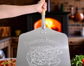 Personalized Pizza Peel with Detachable Long Wooden Handle – 12 Inch Folding Pizza Paddle for Homemade Pizza Baking