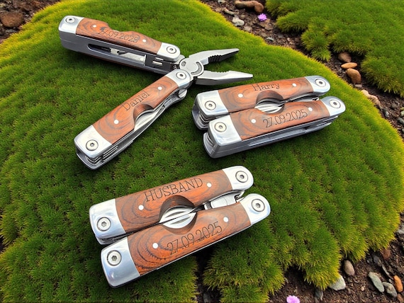 254 favorites on a personalized engraved multitool with a pouch — a genuinely useful, beautifully customized EDC gift that covers every outdoorsy occasion.