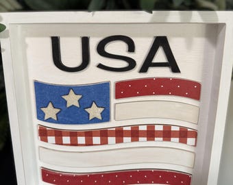 4th of July DIY Sign Kit | Wooden USA Flag | Patriotic | Farmhouse Americana Decor