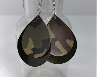 Camouflage Earrings Handmade Jewelry Handmade Earrings Camouflage Jewelry Camo earrings Resin earrings Camp Jewelry Resin Jewelry