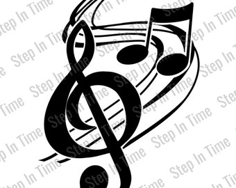 Music Notes Swirl Cut File – SVG for Cutting Machines (Digital Download)