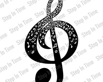 Treble Clef Cut File – Music Notes SVG (Digital Download)