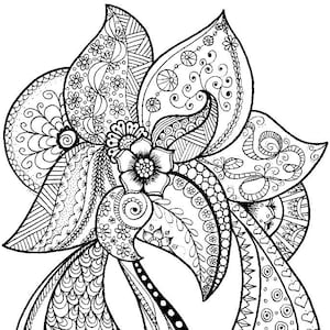 Hand Drawn Zentangle Style Flower SVG File