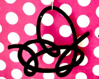 K-Pop Inspired Love Yourself Black Acrylic Earrings
