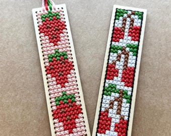 Wooden Bookmark Cross Stitch Kit, Beginner Needlepoint Set, Book Lover Craft