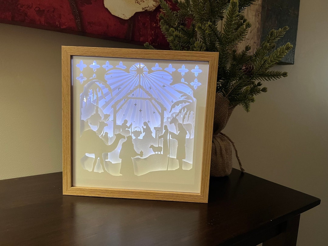 3D Layered Nativity Shadow Box With Lights FREE SHIPPING - Etsy