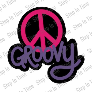 Groovy Retro Digitale Schnittdatei SVG für Cricut Silhouette Brother oder andere Schneidemaschinen