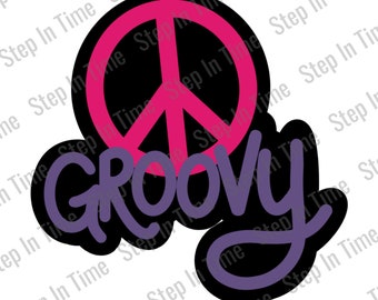 Groovy Peace Sign Cut File – Retro SVG for Cricut (Digital Download)