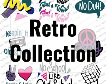 Retro 80s 90s SVG Cut File Collection (Digital Download)