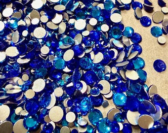 Aqua Marine Resin Flat Back Rhinestones | Bulk Craft Gems for Tumblers, DIY Projects