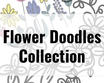 Bloem doodles gesneden bestandscollectie – SVG voor Cricut Silhouette (digitale download)