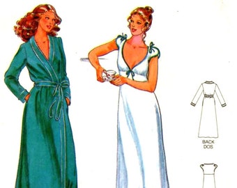 Lingerie nightgown Butterick 6370 Designer John Kloss vintage sewing pattern Bust 34 UNCUT