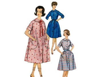 Vintage Womens Robe Simplicity 3712 sewing pattern House dress Bust 36 UNCUT