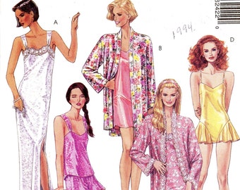 McCalls 6242 90s Lingerie Pattern robe camisole teddy shorts nightgown sewing pattern Sz 18 20 UNCUT