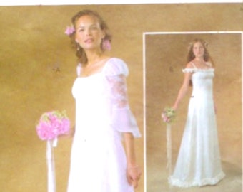 McCAlls 4380 Wedding sewing pattern Romantic dress Alicyn plus size brides gown UNCUT Sz 16 to 22