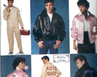 Simplicity 8745 Rock n Roll costume sewing pattern Leather jacket Greaser punks rockabilly style Sz XS to Medium UNCUT
