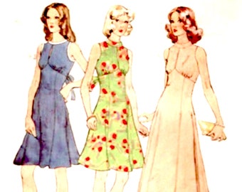 70s Simplicity 6329 Dress vintage sewing pattern Size 9 Junior petite UNCUT