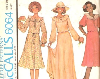 Prairie peasant dress McCalls 70s Boho vintage Sewing pattern Annie Too Sz 12 UNCUT