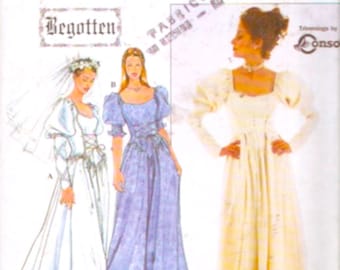 Simplicity 8502 sewing pattern 90s Begotten Wedding dress Historical style gown Size 12 to 16 UNCUT