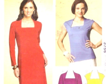 Kwik Sew 3294 Shawl collar dress sewing pattern day evening cocktail frock fashion for women Sz XS to XL Uncut includes plus size