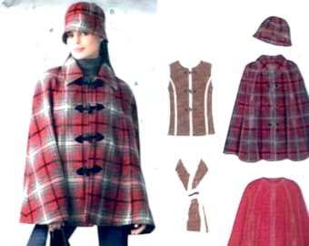 New Look 6658 Sewing pattern Womens Cape vest hat scarf purse Fall Autumn Accessories Size 8 to 18 UNCUT