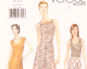 Vogue 9812 Chic lined dress cocktail frock Sewing pattern Size 8 10 12 UNCUT