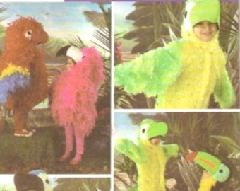 Parrot costumes Simplicity 3663 Sewing pattern for kids play party Birds Size 3 to 8 UNCUT