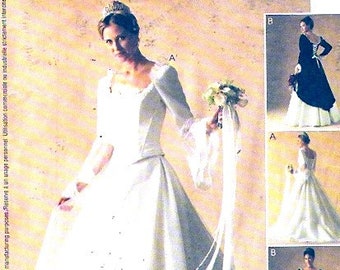 Fairy tale wedding dress McCalls 3449 wedding and bridesmaid dress sewing pattern Bust 36 to 40 UNCUT