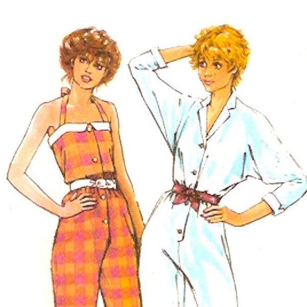 80s Halter jumpsuit Style 3829vintage sewing pattern Pinup Style Summer Sz 8 CUT