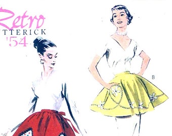 50s Retro apron 1954 reissue sewing pattern Butterick 5435 Size sm to LG 1950s mid century housewife bakers chef UNCUT