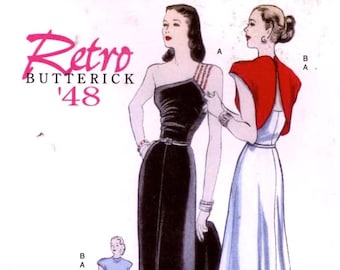 Butterick 5136 sewing pattern 1948 Reproduction evening gown jacket Sz 6 to 12 UNCUT