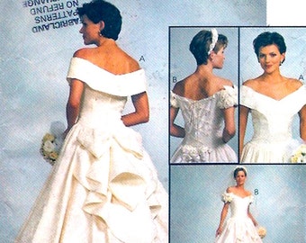 Brides Wedding dress Romantic gown sewing pattern McCalls 8052 Alicyn Sz 8 Small UNCUT