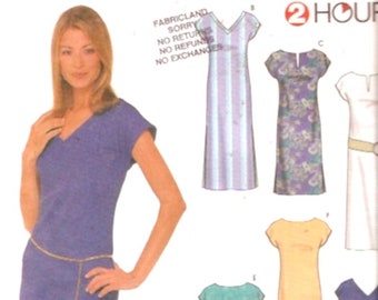 2 Hour dress summer modern style Simplicity 9692 sewing pattern Sz 16 to 24 includes plus size UNCUT