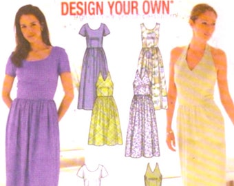Simplicity 7165 sewing pattern Summer dress party frock Design your own Sz 4 to 10 Uncut