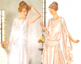 Butterick 4093 sewing pattern 1900s Wedding gown or tunic gown girdle Costume history size 6 8 10 UNCUT