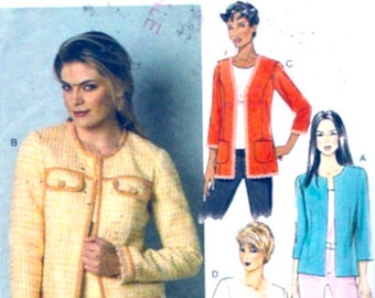 Semi fitted jacket Summer style womens sewing pattern Butterick 6062 Sz 14 to 22 UNCUT