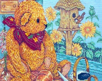 Counted Cross stitch kit Potting Shed Bear kit baby room decor Janlynn 08105 Kids Grandchildren Honey bear Unopened DIY Craft supply