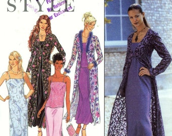 Simplicity Style 9034 Sewing pattern Coat or duster top dress skirt Size 8 to 18 UNCUT Evening wear