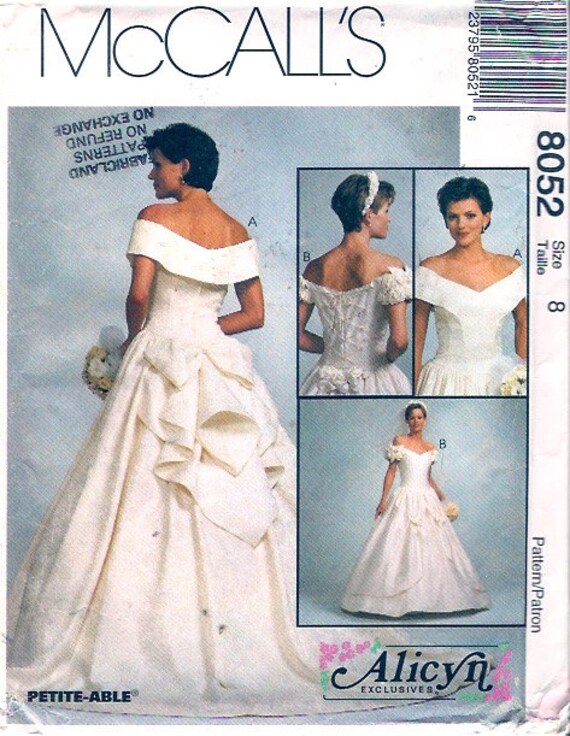 Brides Wedding Dress Romantic Gown Sewing Pattern Mccalls 8052 Etsy