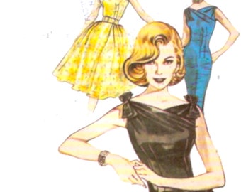 Semi fitted dress 60s retro reissue sewing pattern Butterick 6582 Size 12 14 16 UNCUT