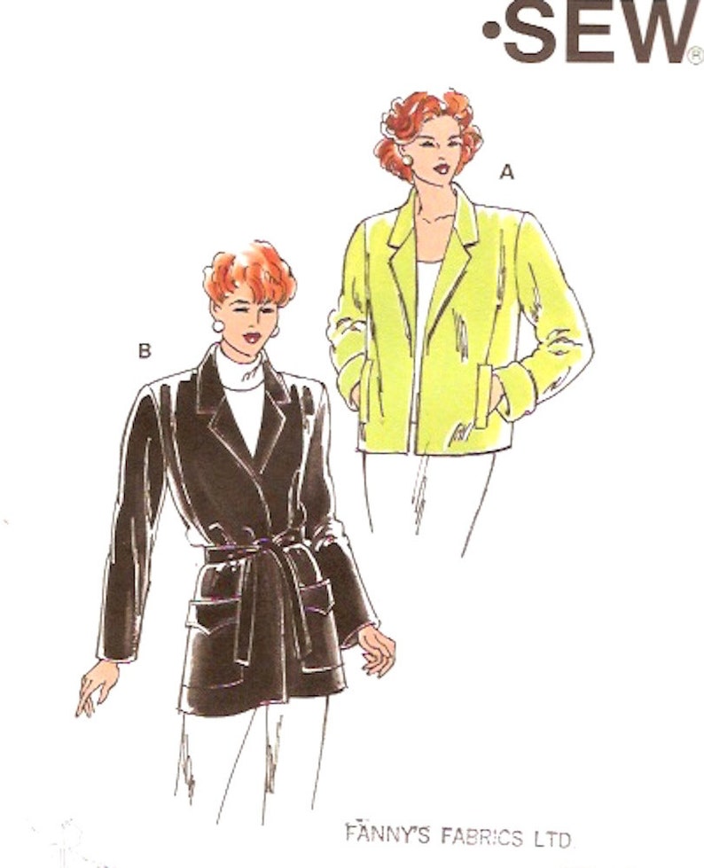 Womens jacket pattern casual chic style coat sewing pattern Kwik Sew 2574 Sz XS to XL UNCUT image 1