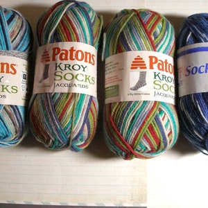 Patons Kroy yarn striped yarn Wool Blend 4 ply 50 Gram Each Super fine knitting Crochet yarn crafts supply image 4