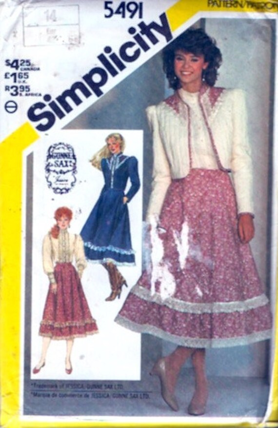 80s Gunne Sax Vintage Blouse Jacket Skirt Prairie Style