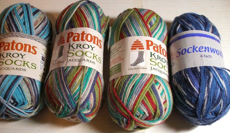 Patons Kroy yarn striped yarn Wool Blend 4 ply 50 Gram Each Super fine knitting Crochet yarn crafts supply image 1