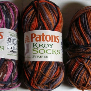 Patons Kroy yarn striped yarn Wool Blend 4 ply 50 Gram Each Super fine knitting Crochet yarn crafts supply Patons sierra