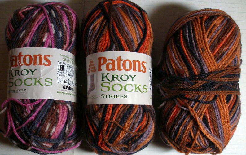 Patons Kroy yarn striped yarn Wool Blend 4 ply 50 Gram Each Super fine knitting Crochet yarn crafts supply Patons sierra