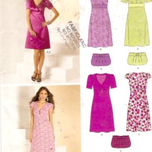 New Look 6069 sewing pattern dress clutch purse multi size Size 6 to 16 UNCUT image 3